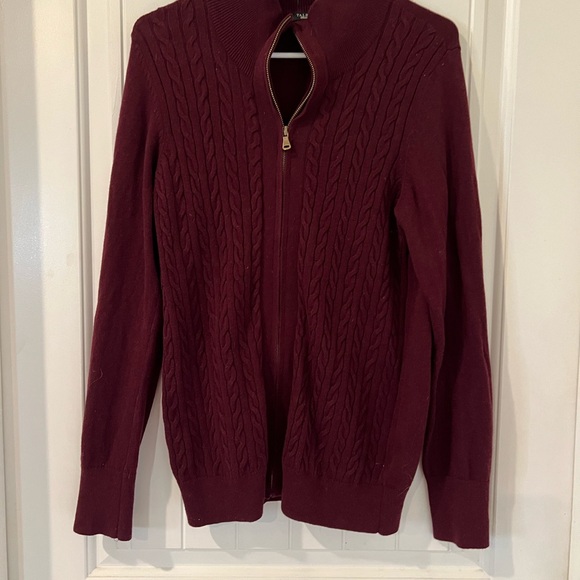 Talbots Deep Red Cable Knit Sweater - Picture 1 of 3